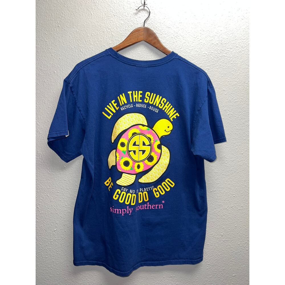 Simply Southern Turtle Shirt Live In The Sunshine Say No to Plastic Recycle Tee